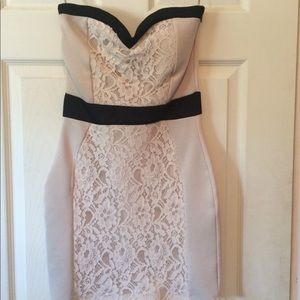 Size small cream, black and lace dress.